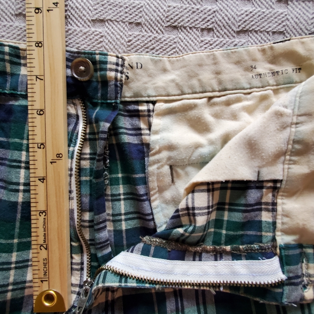 Lands' End Shorts Canvas Plaid Chino Multicolor Preppy Cotton Vacation Ready - Picture 8 of 14